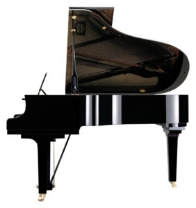 Yamaha C3X grand piano, side view